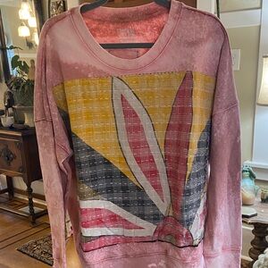 Hand dyed Sweatshirt with Graphic Design